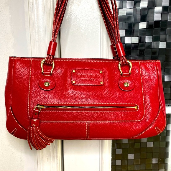 kate spade Handbags - ♠️ Kate spade bright red leather satchel bag nice ♠️